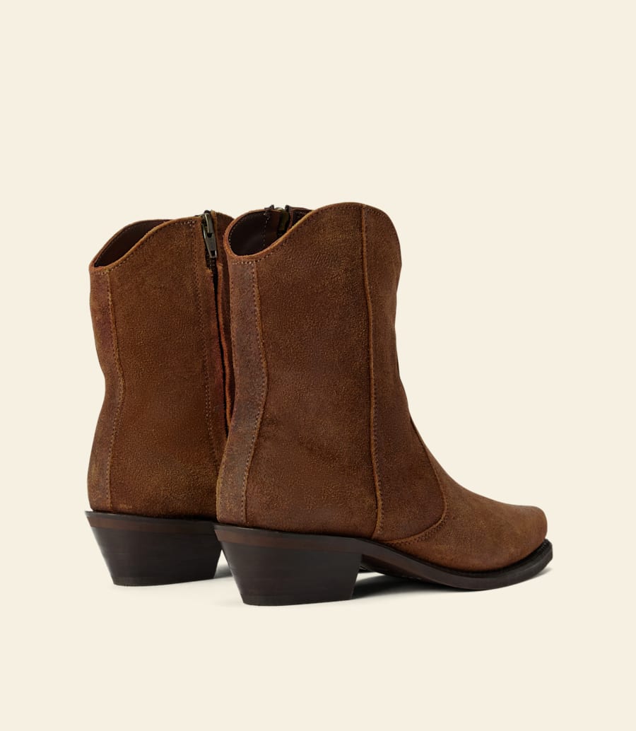 bottes etta – cuir suédé ciré gingembre