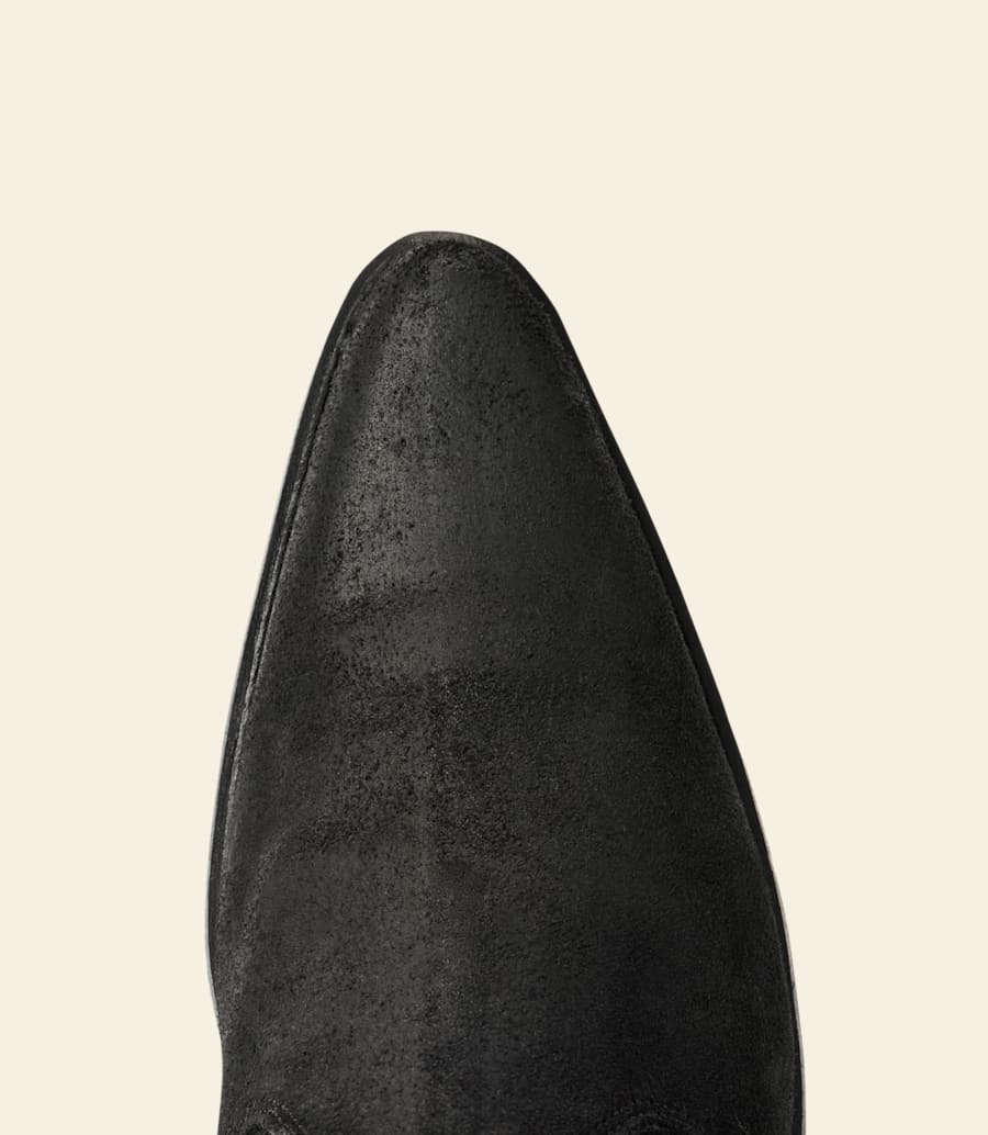 bottes etta – cuir suédé ciré noir