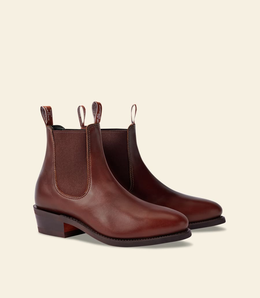 bottes lady yearling – cuir pull-up marron moyen