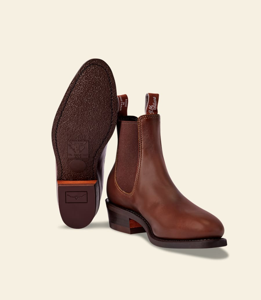 bottes lady yearling – cuir pull-up marron moyen