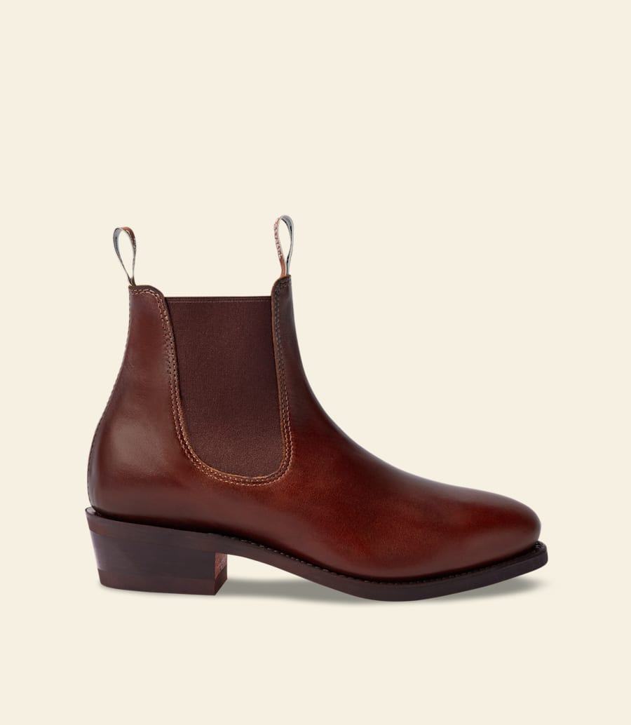 bottes lady yearling – cuir pull-up marron moyen