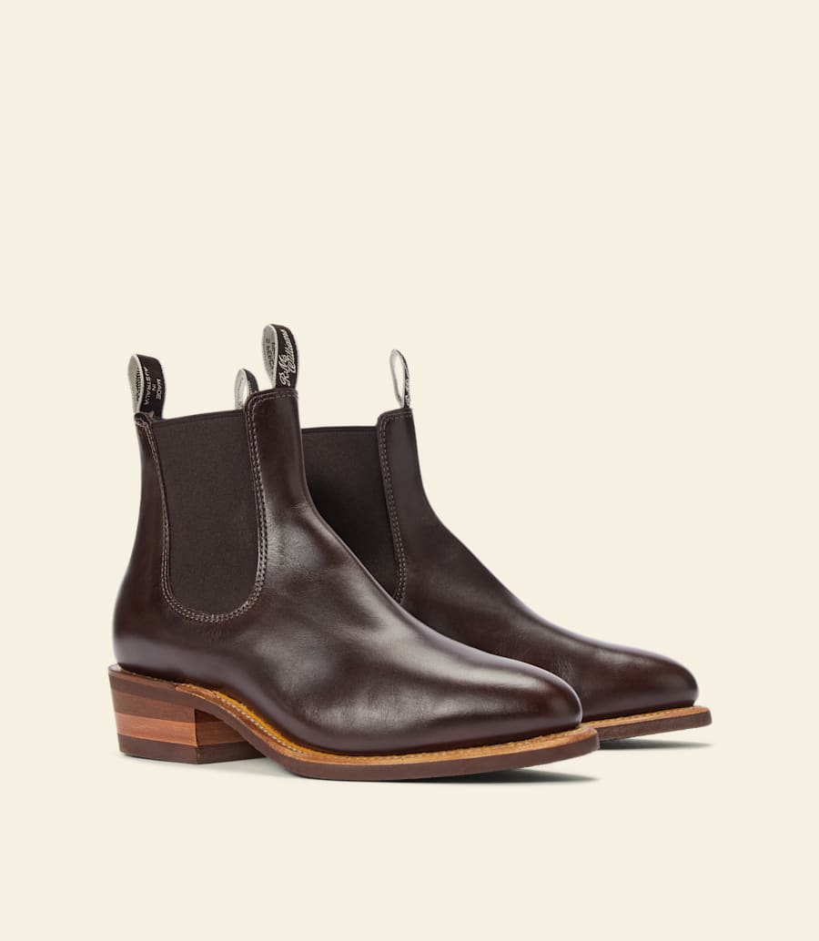 bottes lady yearling – cuir pull-up chocolat