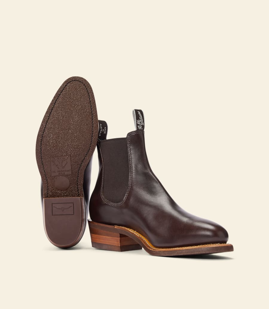 bottes lady yearling – cuir pull-up chocolat