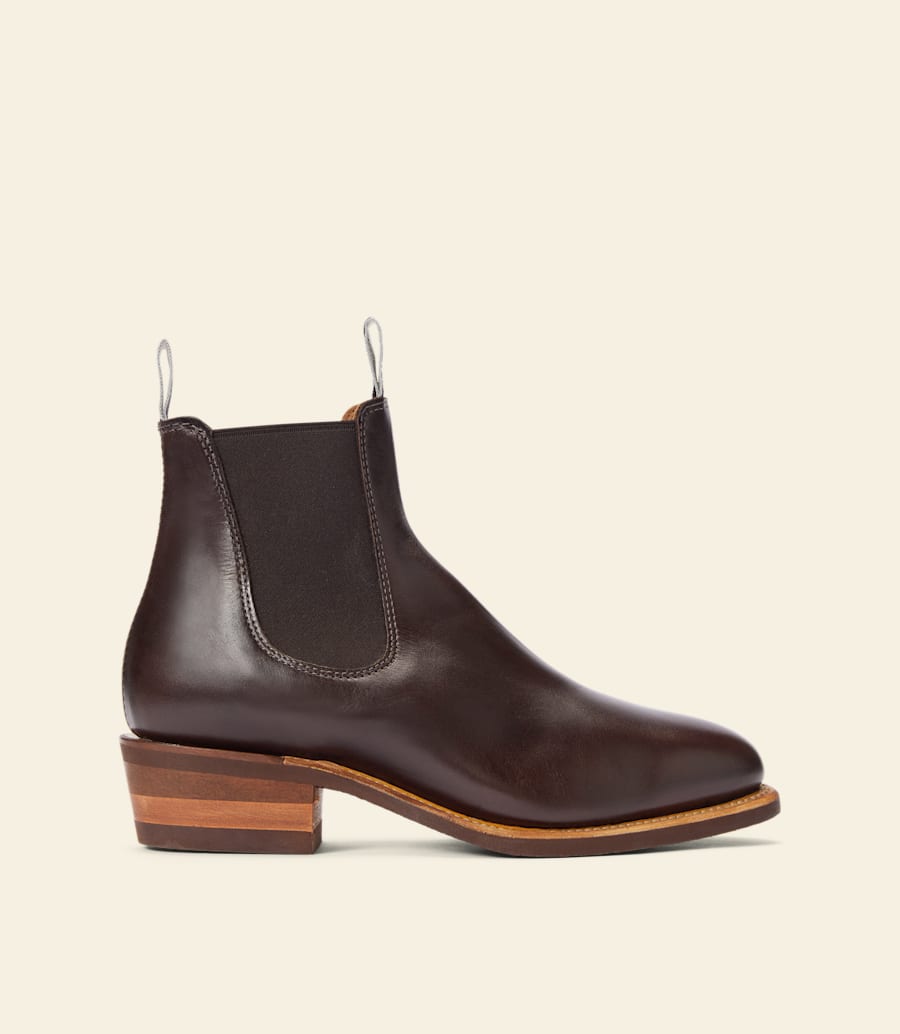bottes lady yearling – cuir pull-up chocolat
