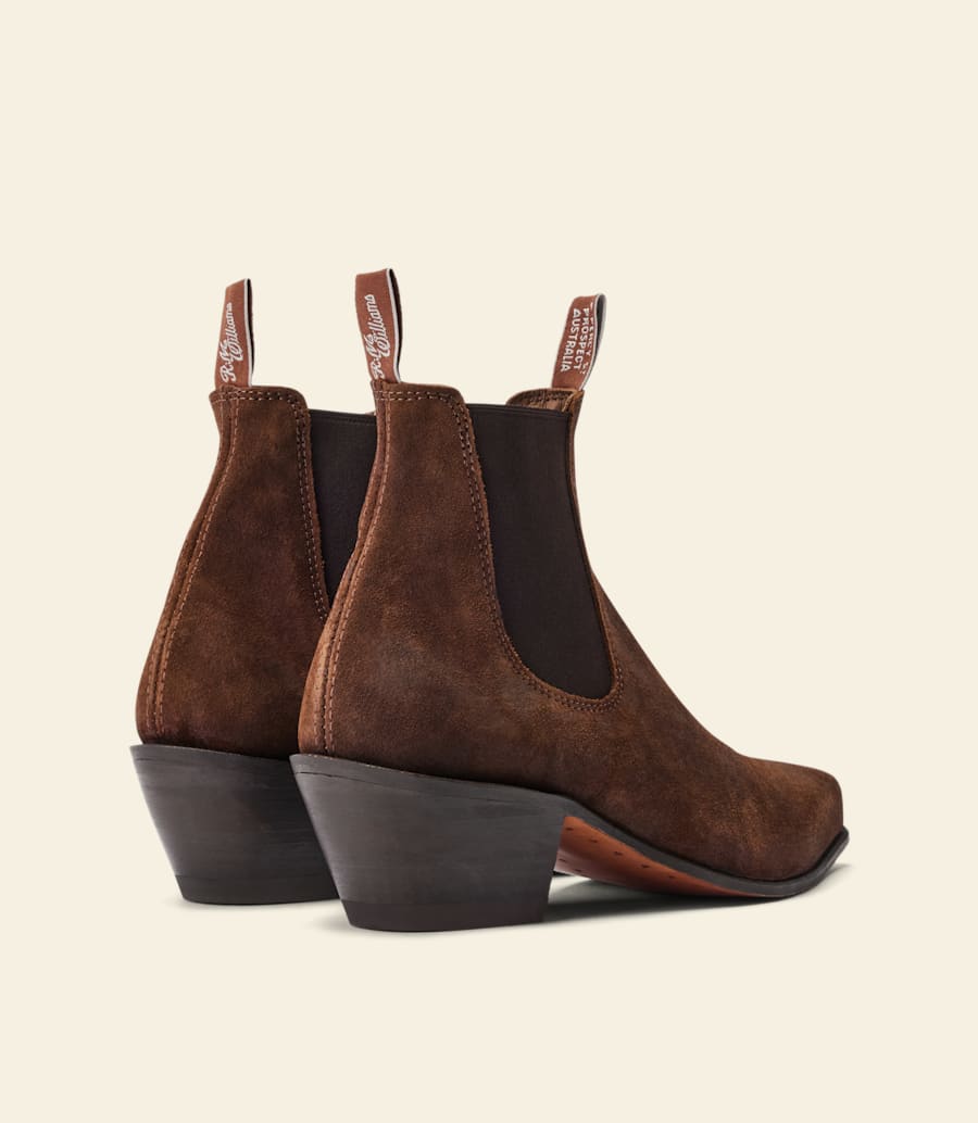 bottes santa fe – cuir suédé ciré gingembre
