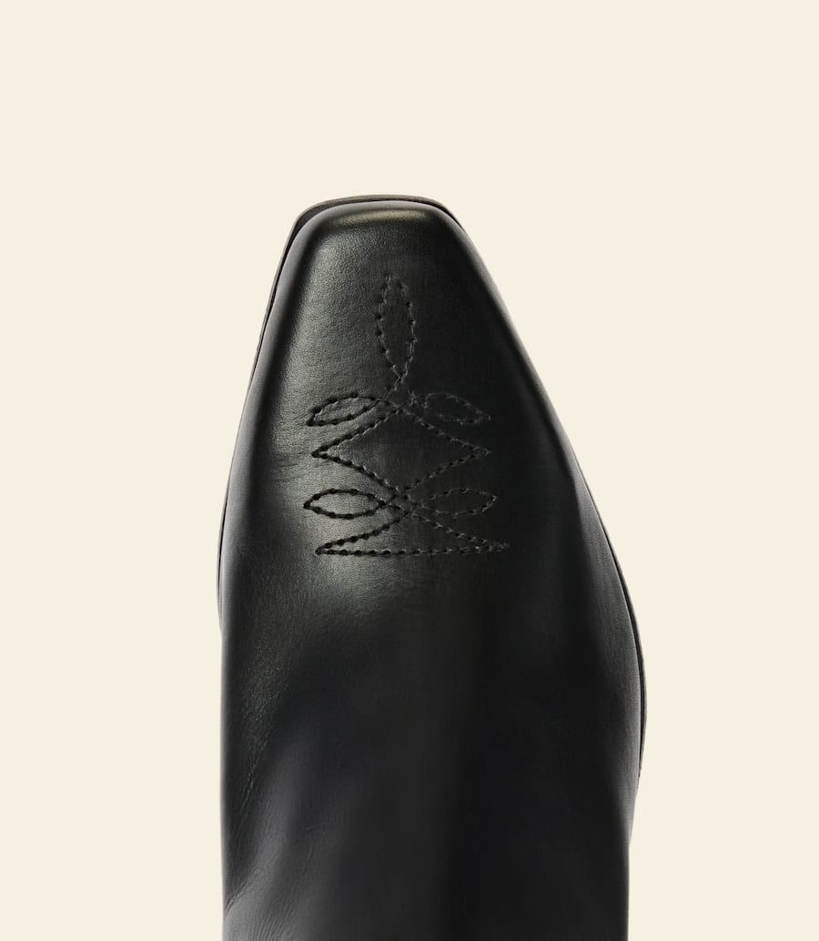 bottes santa fe – cuir aniline noir