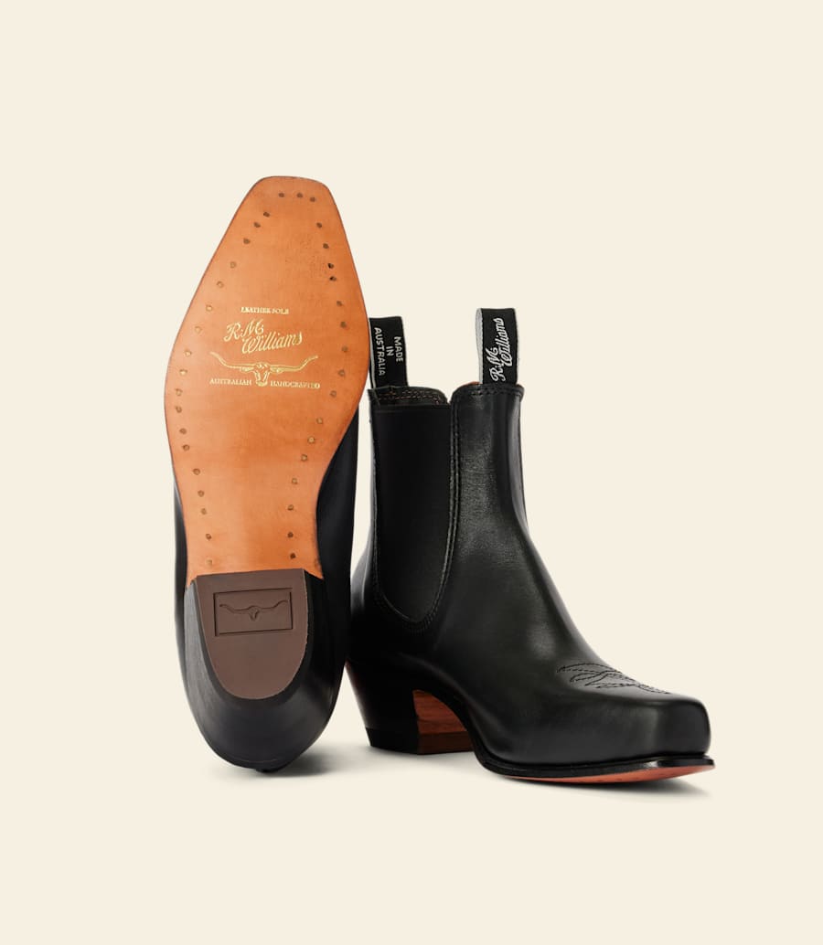 bottes santa fe – cuir aniline noir