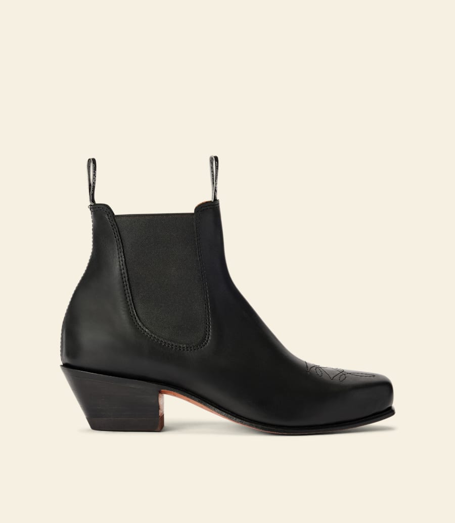 bottes santa fe – cuir aniline noir