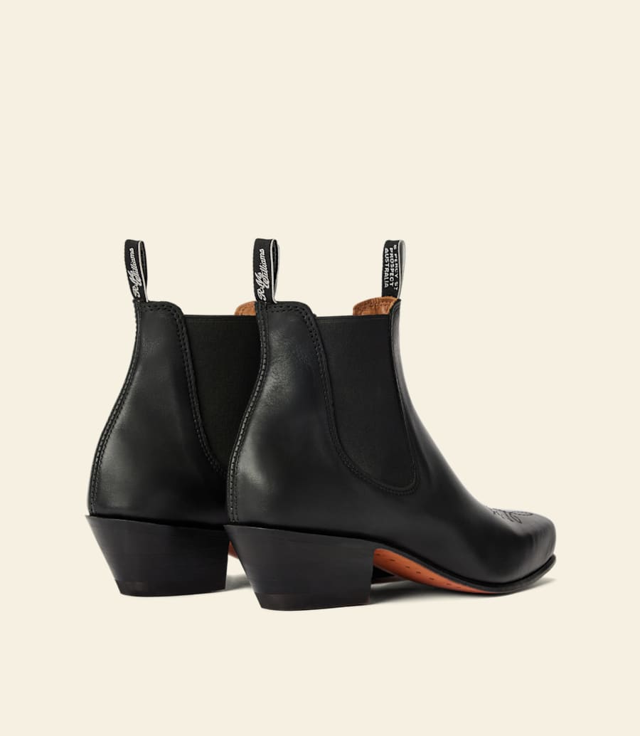 bottes santa fe – cuir aniline noir