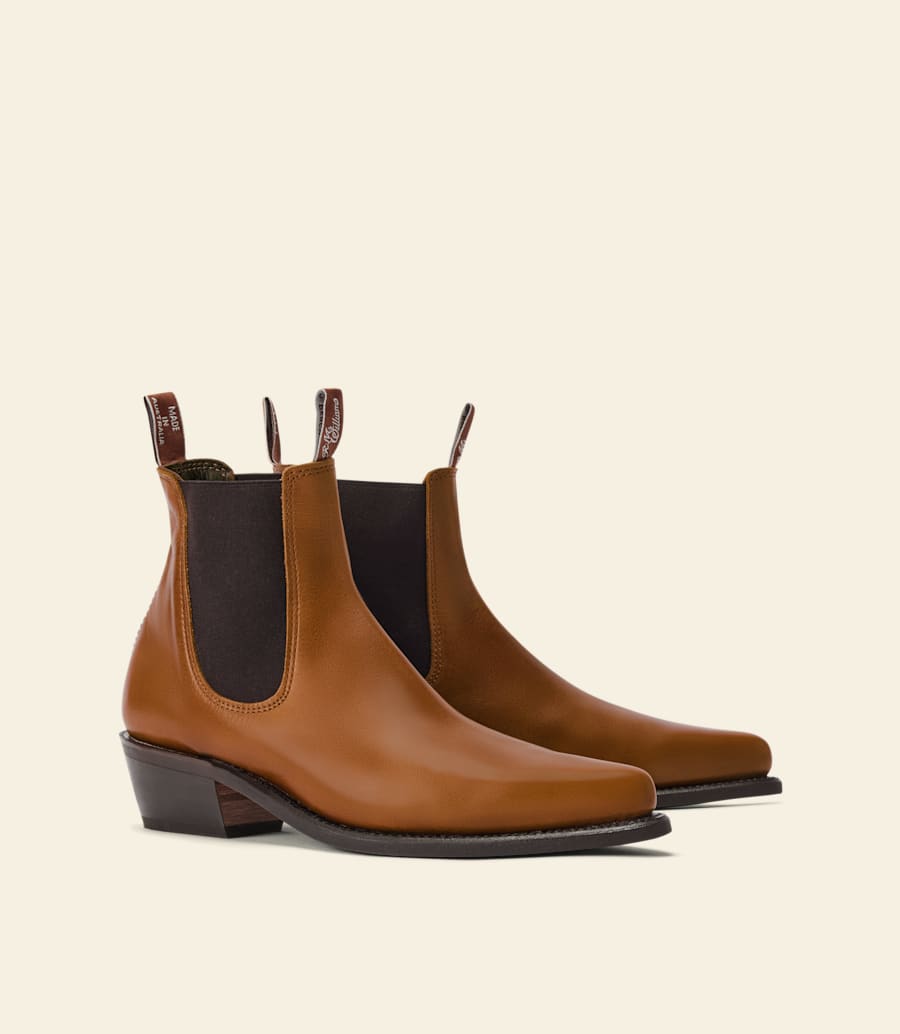 bottes millicent – cuir pull-up beige