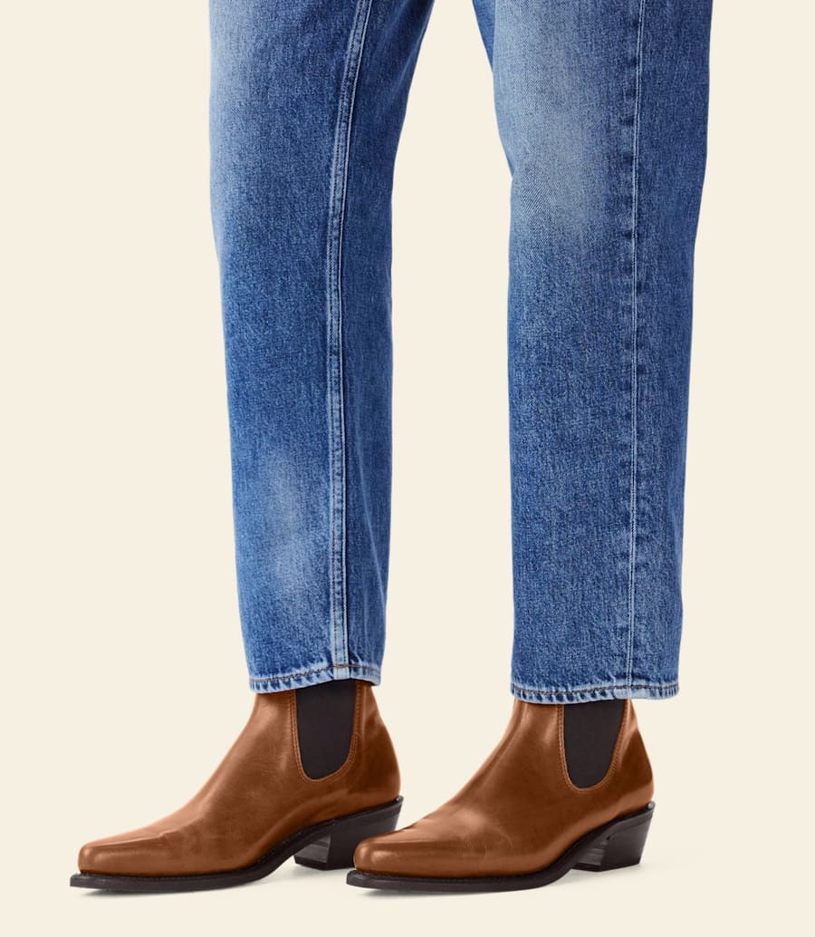 bottes millicent – cuir pull-up beige