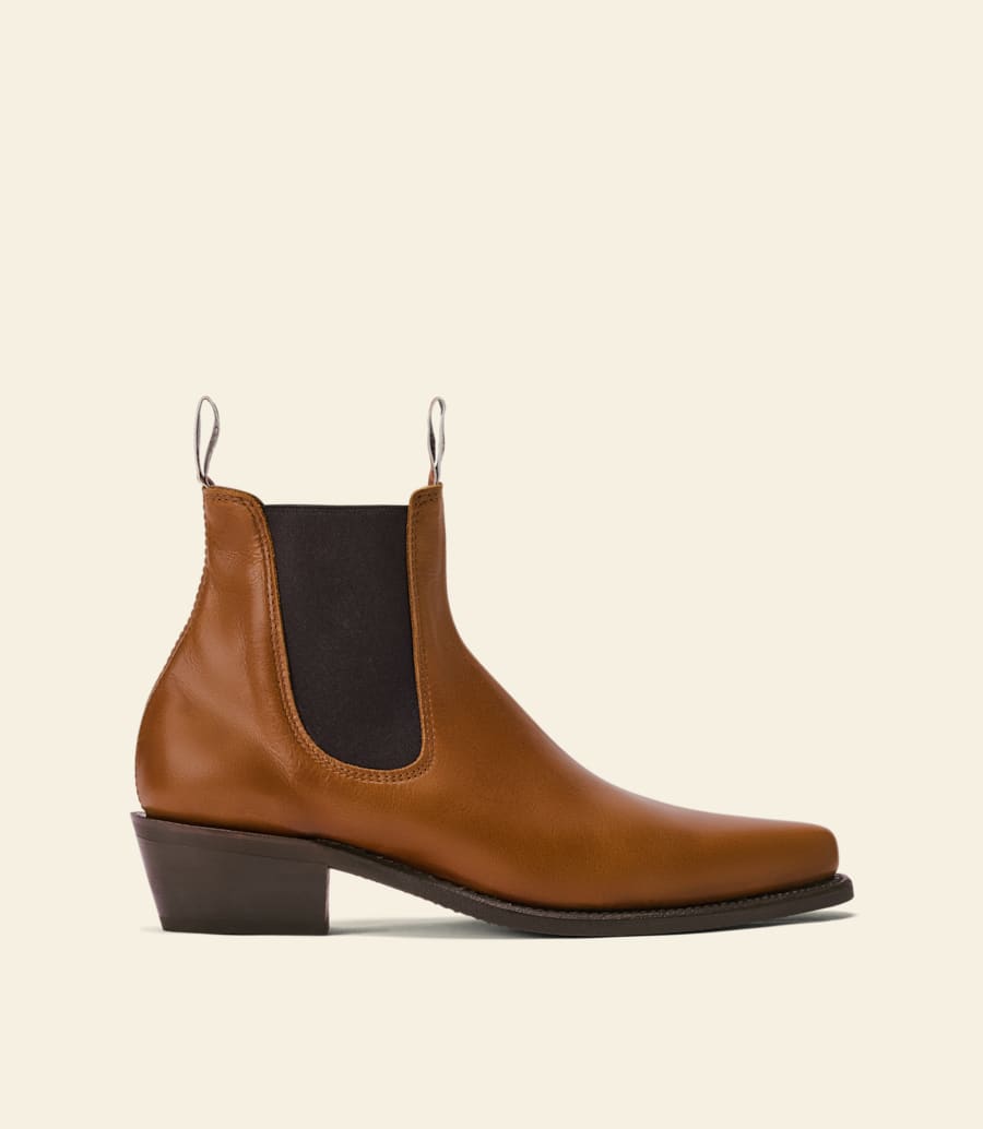 bottes millicent – cuir pull-up beige