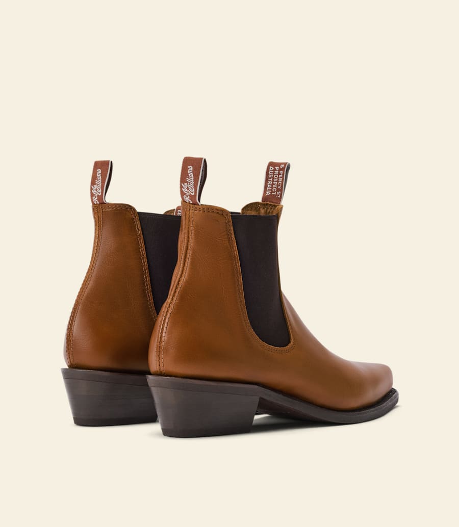 bottes millicent – cuir pull-up beige