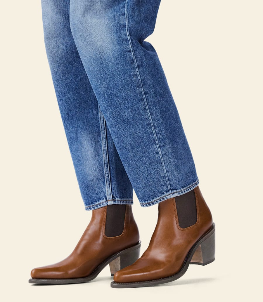 bottes maya – cuir pleine fleur beige