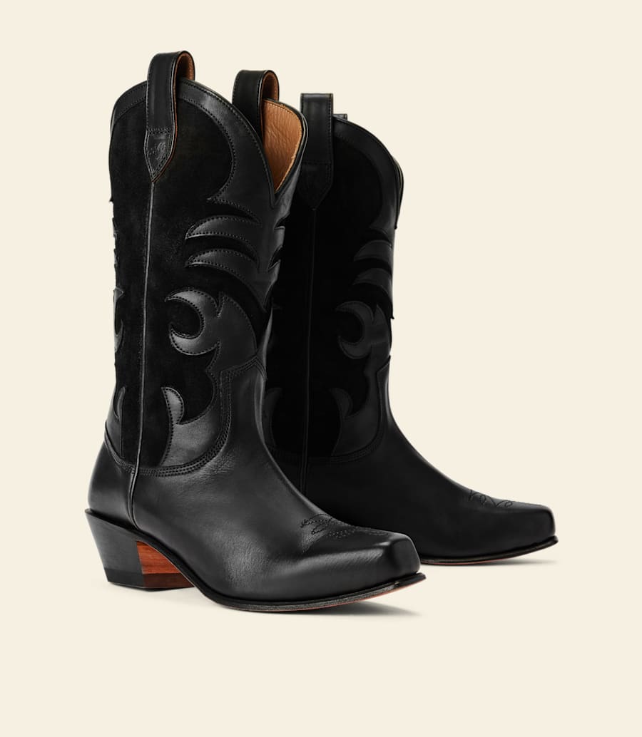 bottines victoria – cuir aniline noir