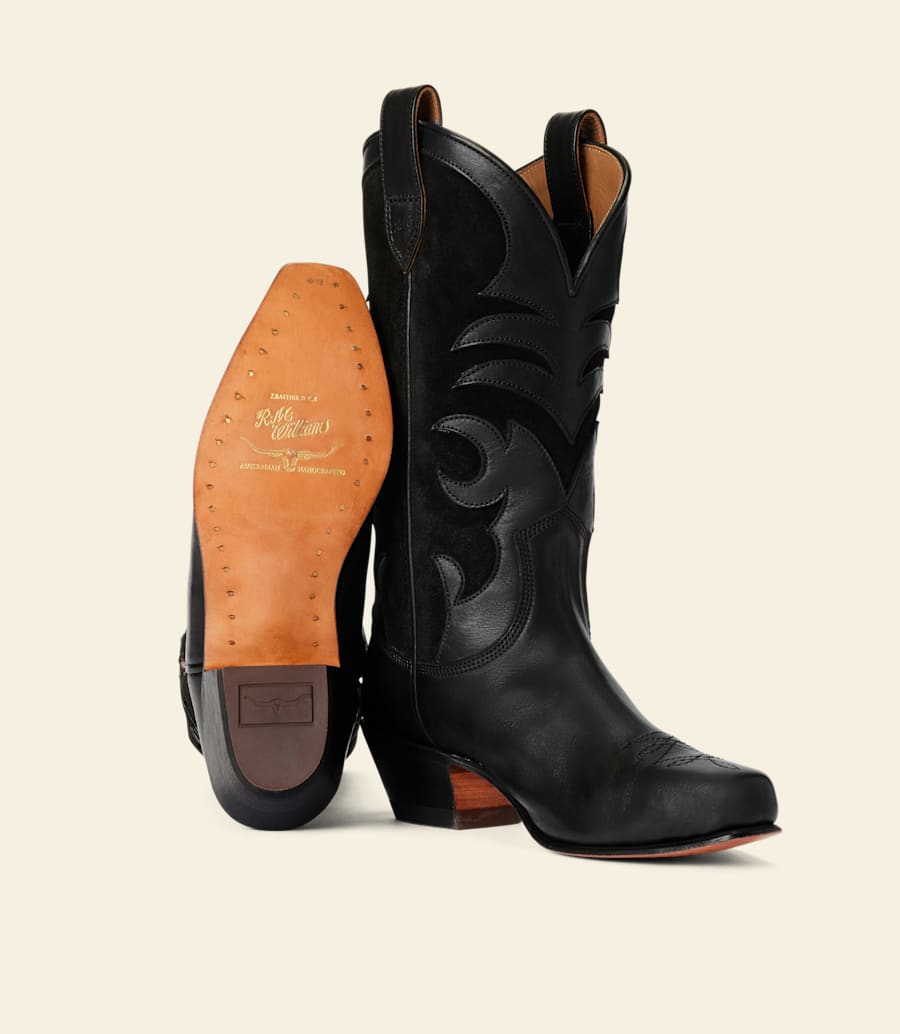bottines victoria – cuir aniline noir