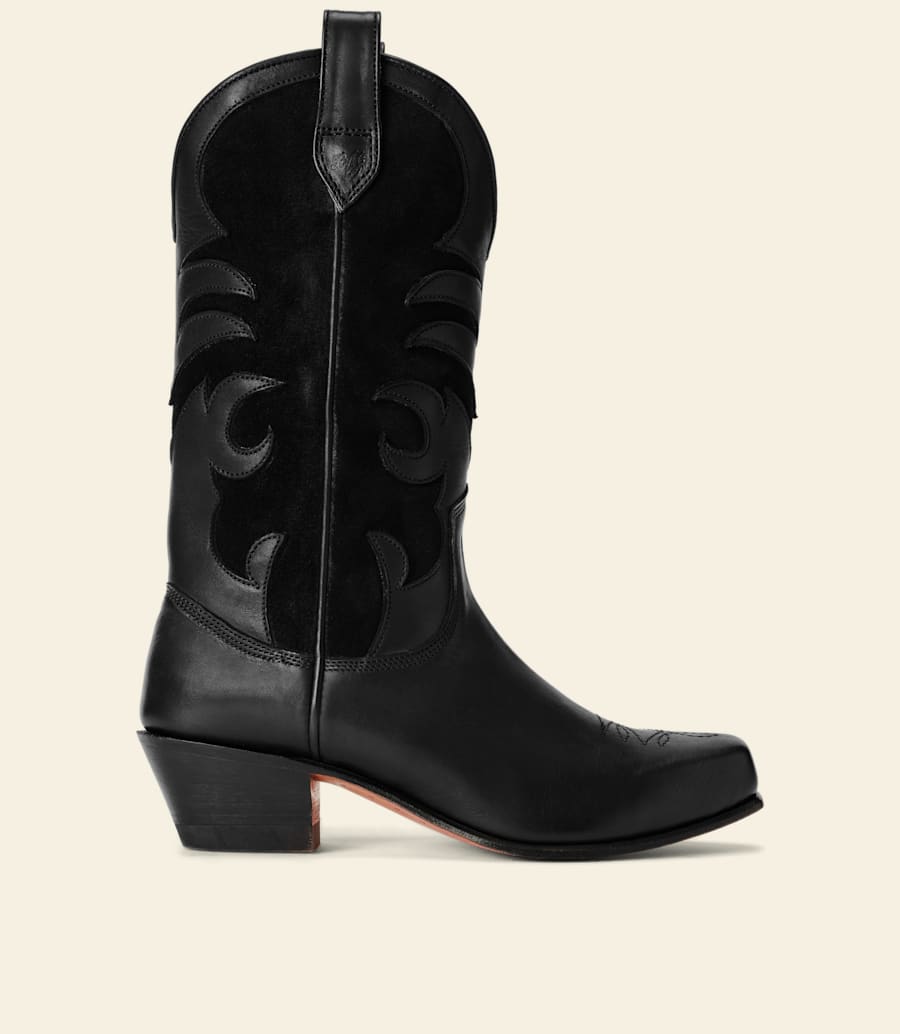 bottines victoria – cuir aniline noir
