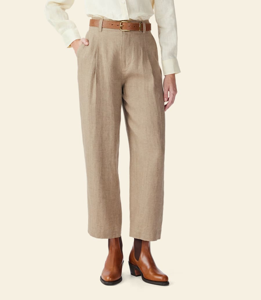 pantalon en lin strahan