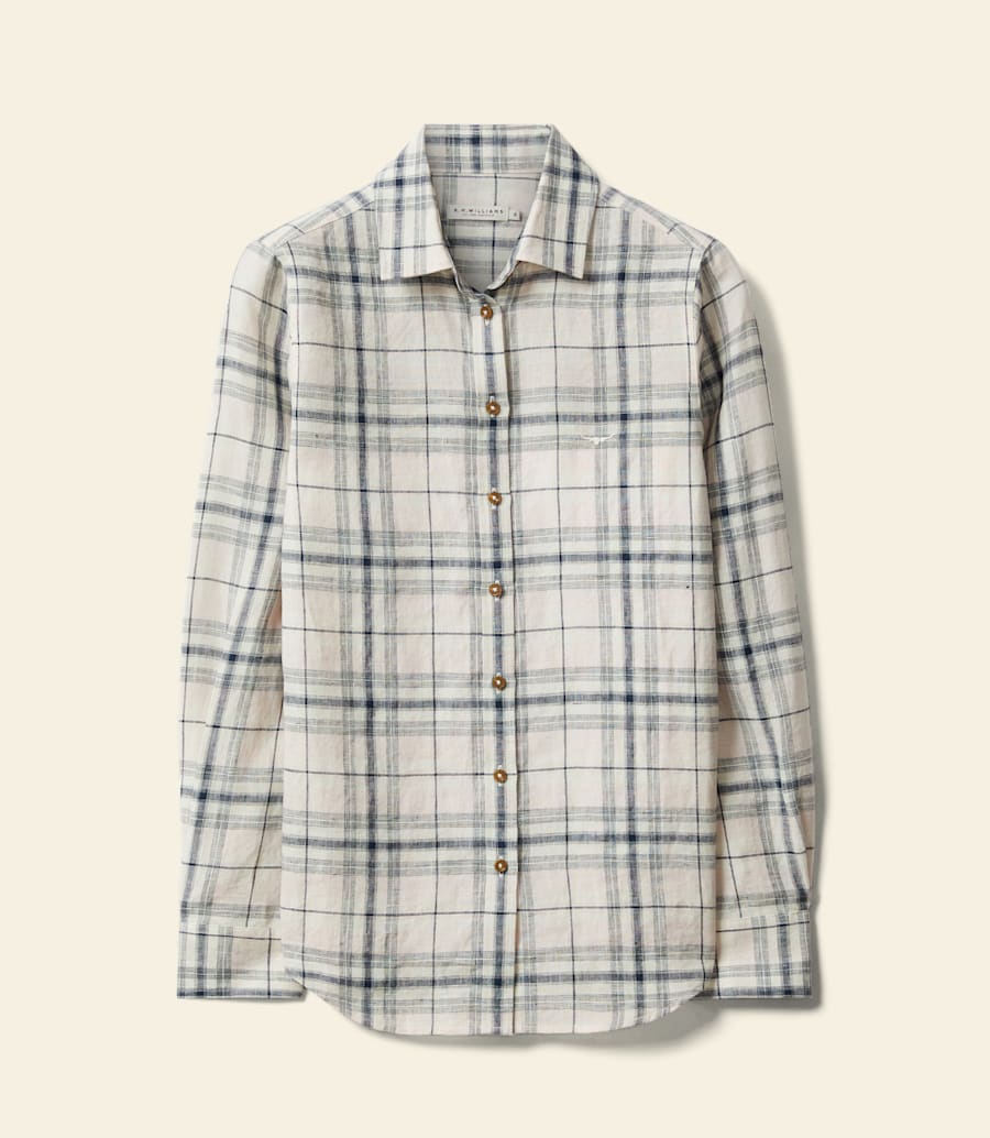 chemise en lin à carreaux olney