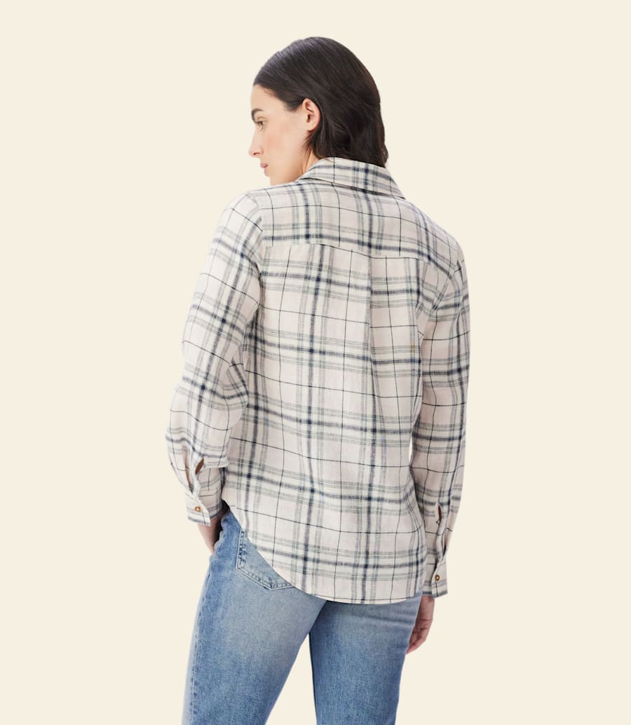 chemise en lin à carreaux olney