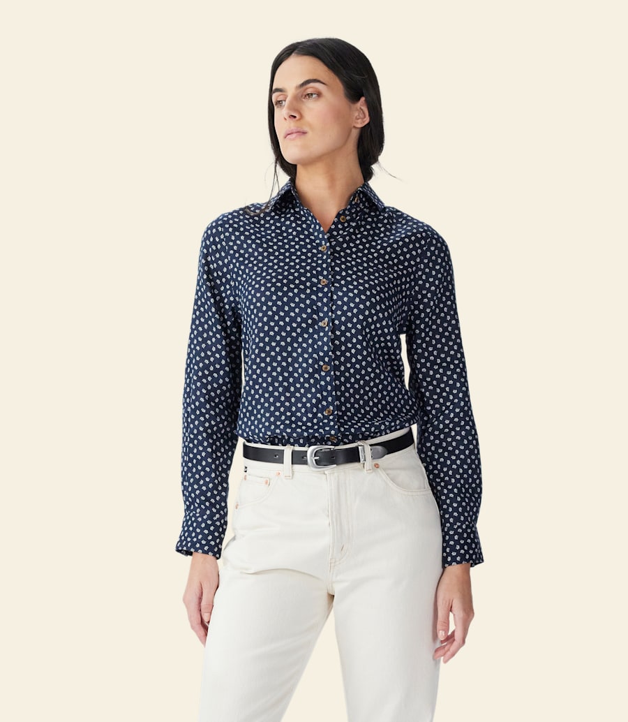 chemise en lin imprimée olney