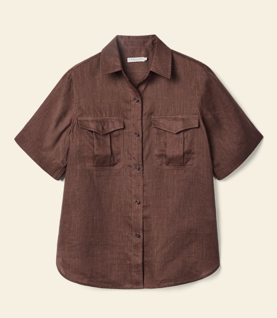 chemise en lin à manches courtes crispin