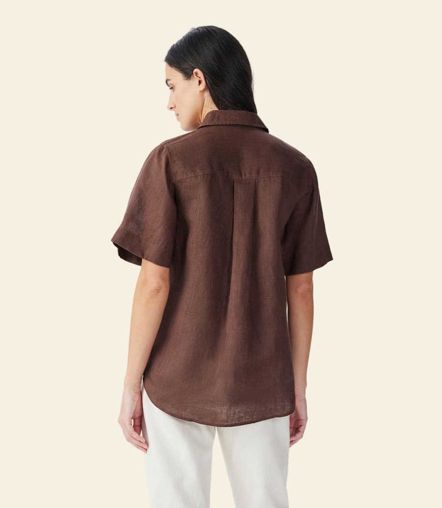 chemise en lin à manches courtes crispin