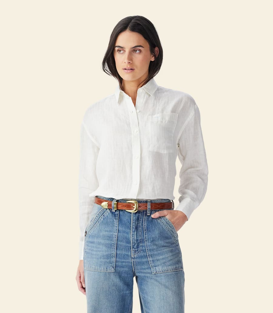 chemise en lin rayée hopeland