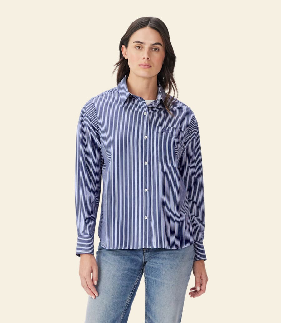 chemise en popeline à rayures hopeland