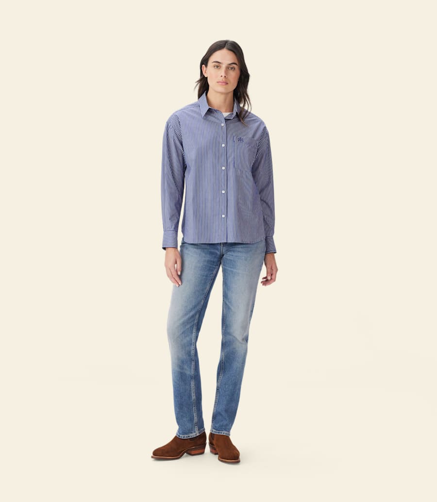chemise en popeline à rayures hopeland
