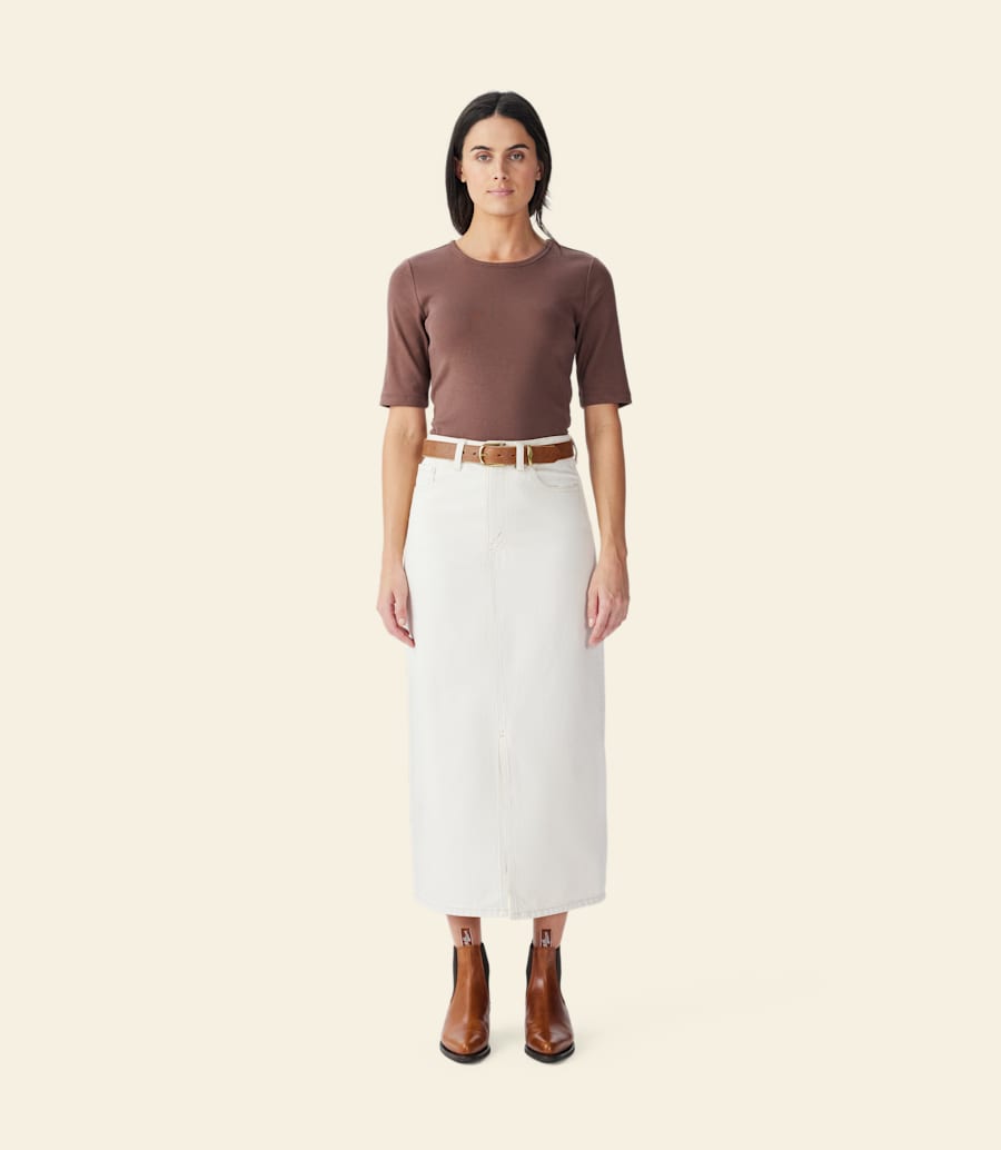 jupe midi en jean temma