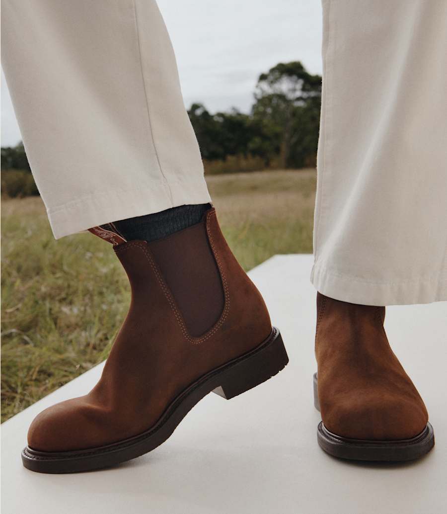 bottes de jardinier – cuir nubuck huilé à lécorce