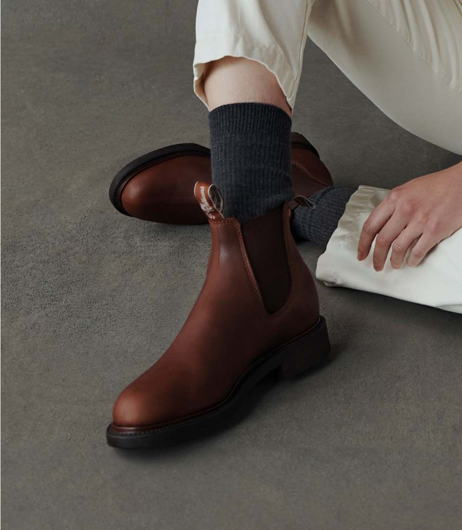 bottes de jardinier – cuir huilé marron