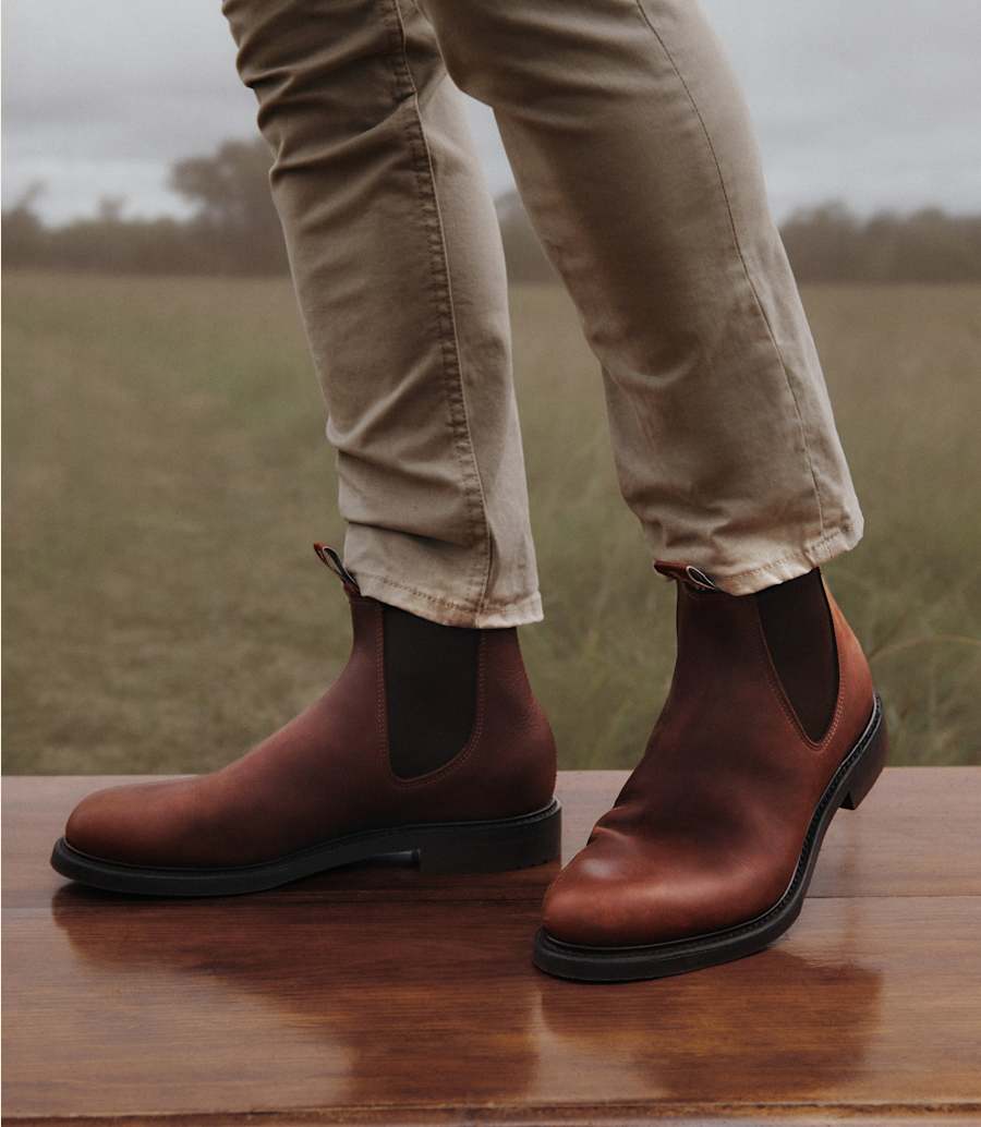 bottes de jardinier – cuir huilé marron