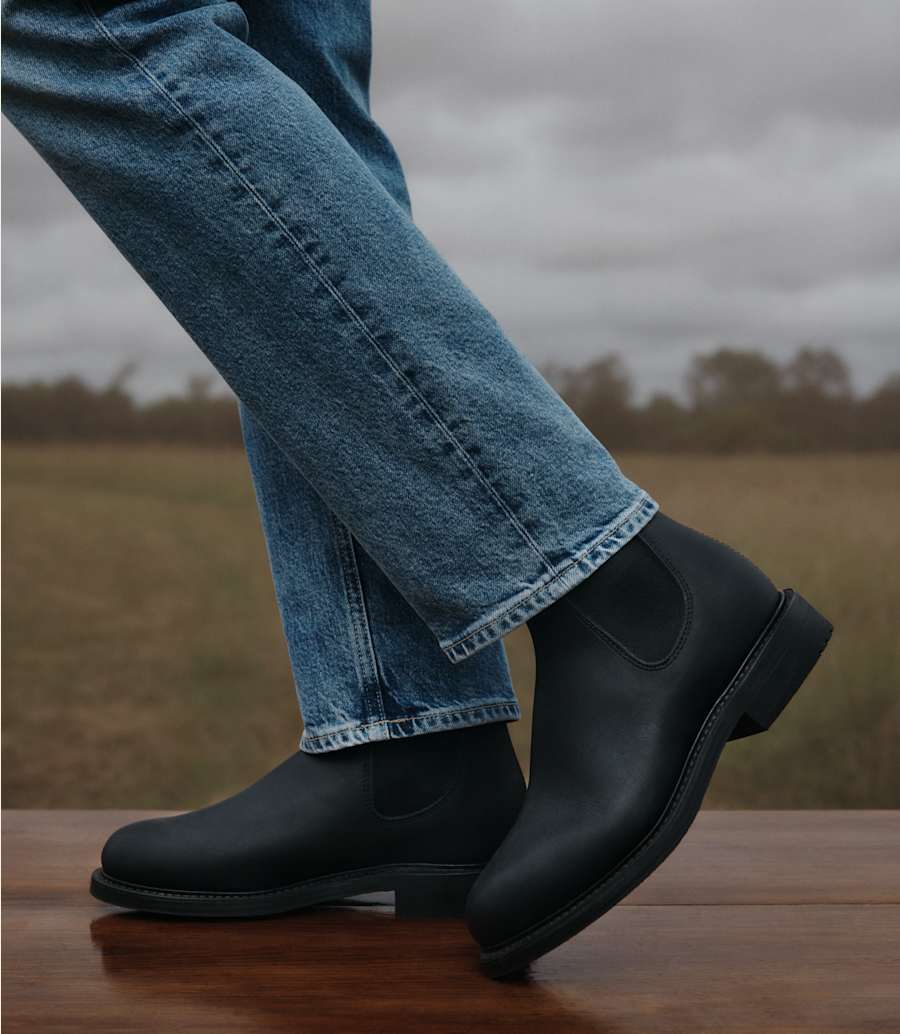 bottes de jardinier – cuir huilé noir