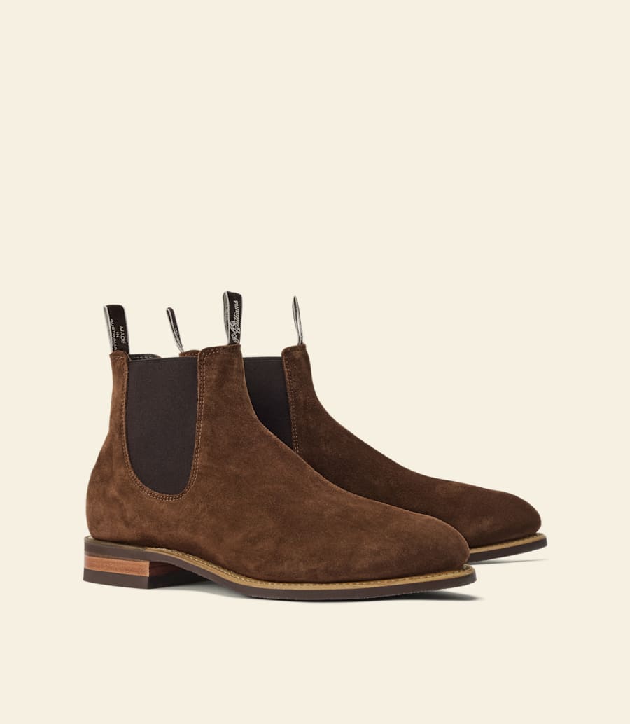 bottine dextérieur – cuir suédé marron