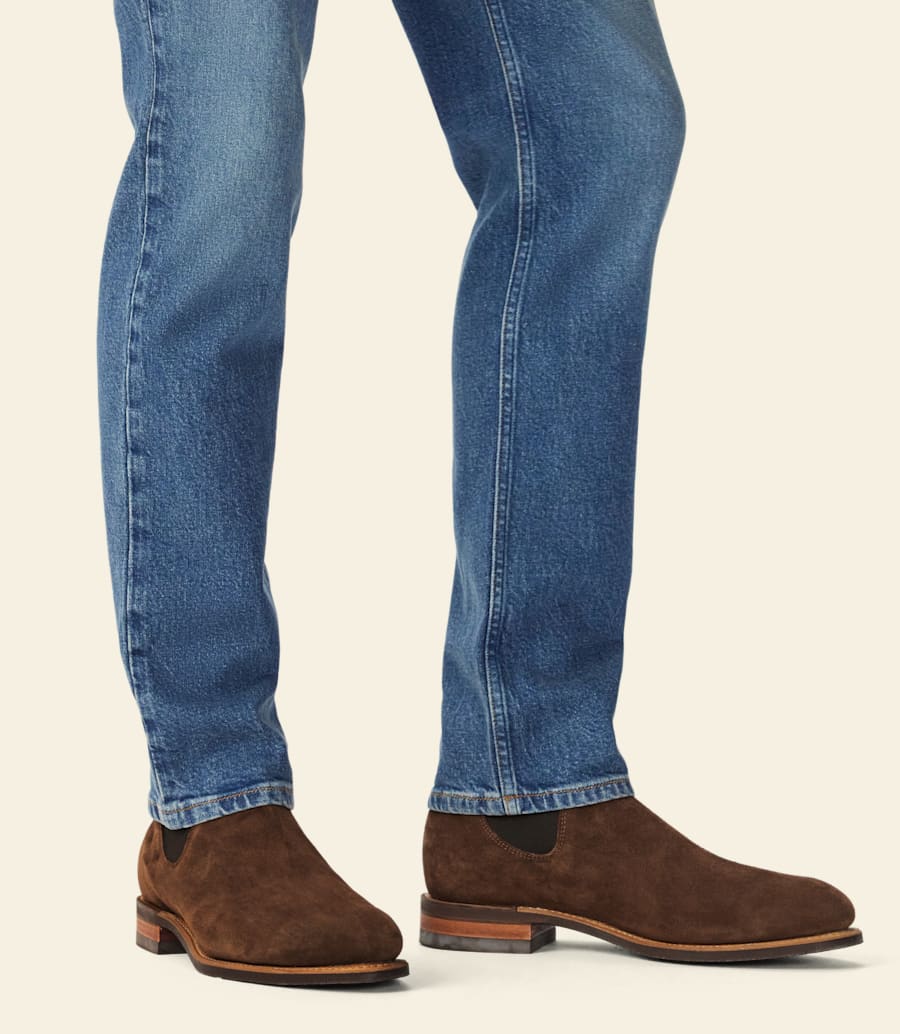 bottine dextérieur – cuir suédé marron