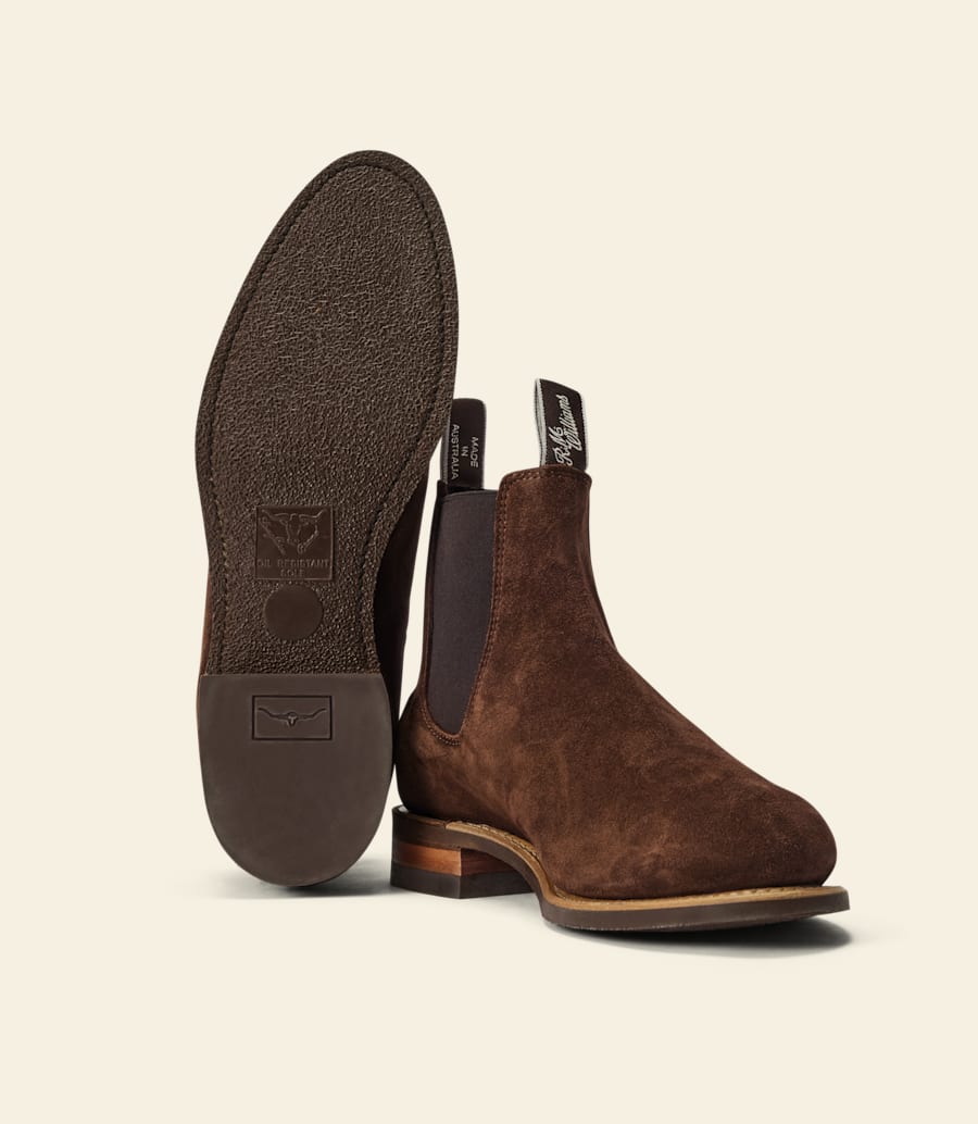 bottine dextérieur – cuir suédé marron