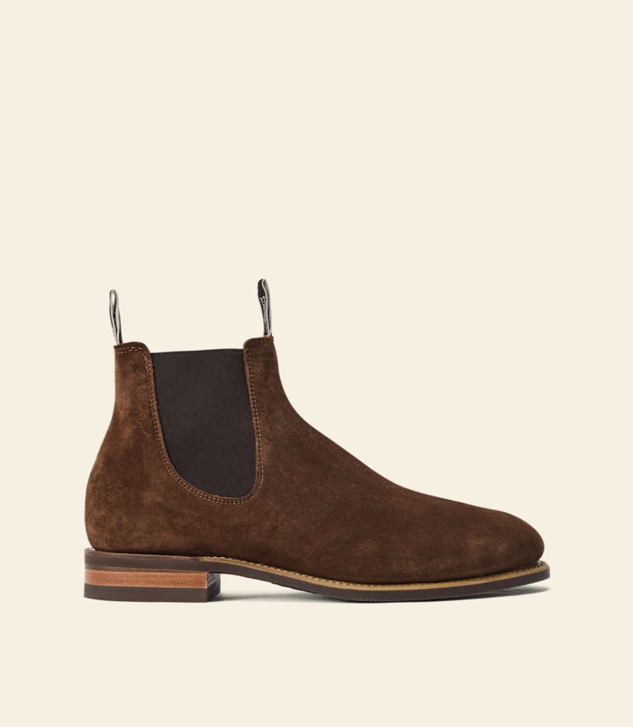 bottine dextérieur – cuir suédé marron