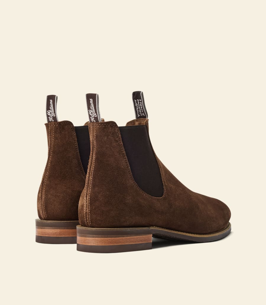bottine dextérieur – cuir suédé marron
