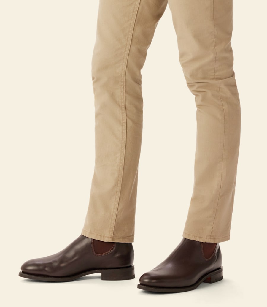 bottes dextérieur – cuir marron pour poulain dun an