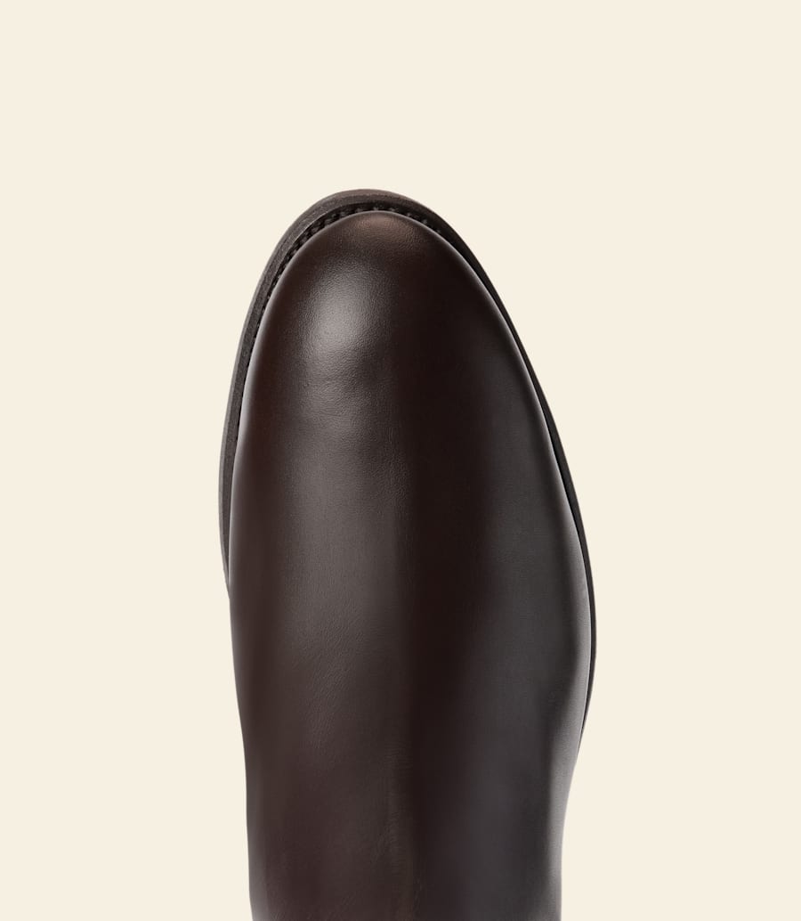 bottes dextérieur – cuir marron pour poulain dun an