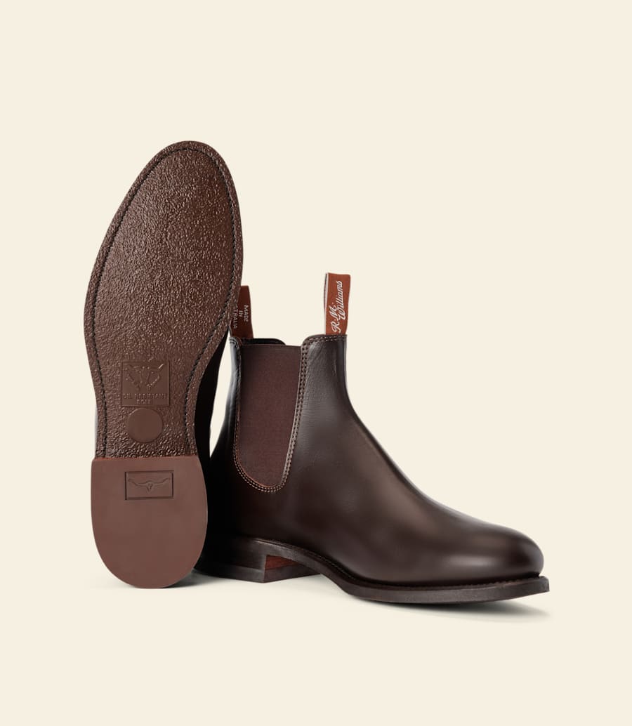 bottes dextérieur – cuir marron pour poulain dun an