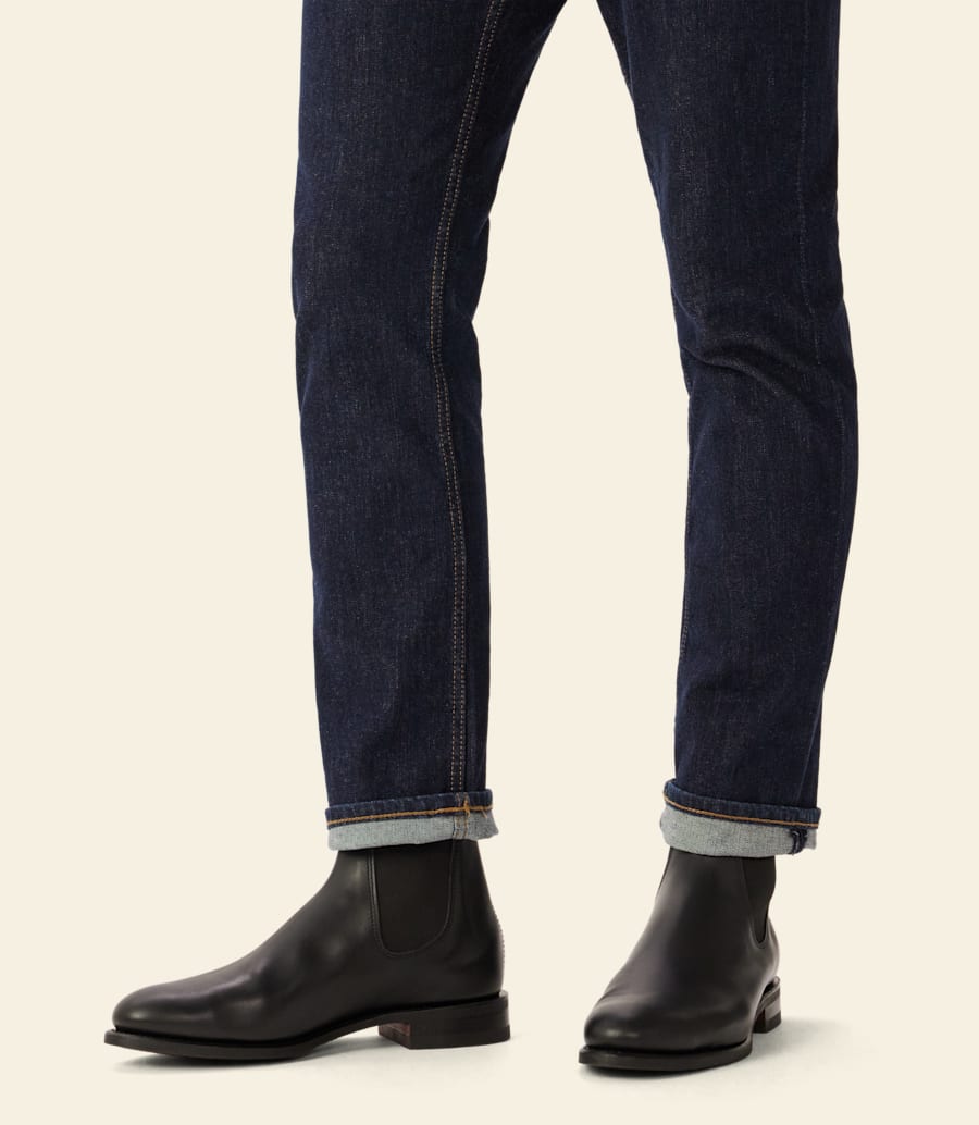 bottes dextérieur – cuir noir pour poulain dun an