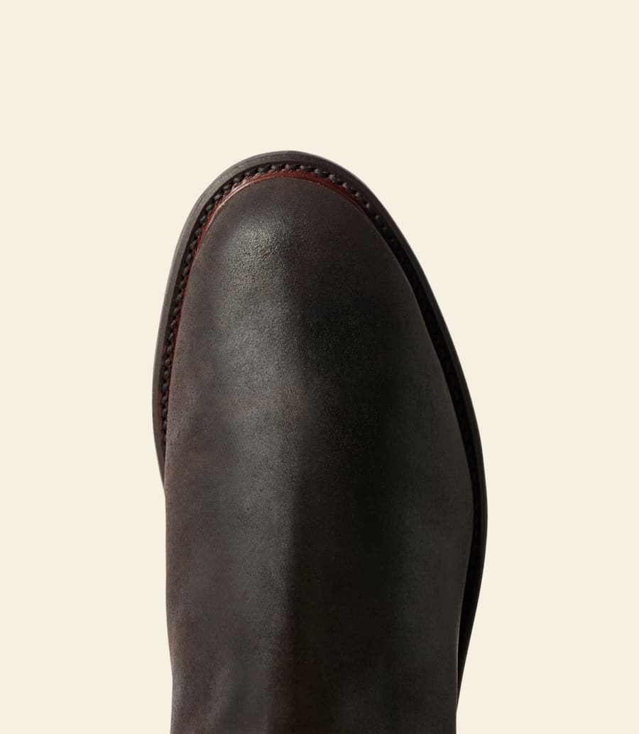 bottes gardener commando – cuir suédé ciré marron foncé