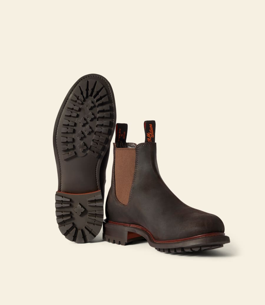 bottes gardener commando – cuir suédé ciré marron foncé