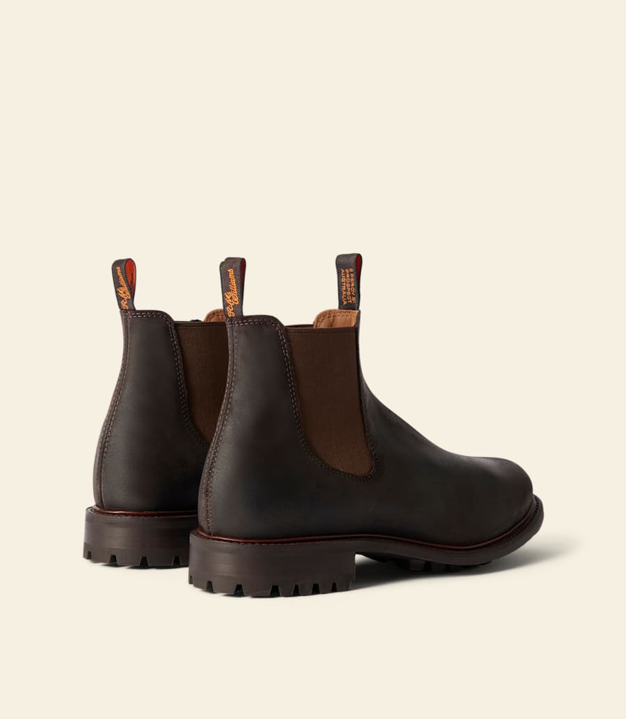 bottes gardener commando – cuir suédé ciré marron foncé