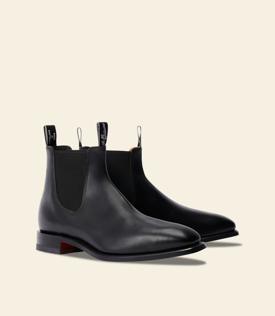 bottes signature craftsman – cuir de veau noir