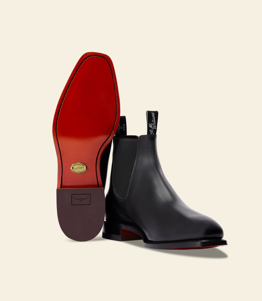bottes signature craftsman – cuir de veau noir