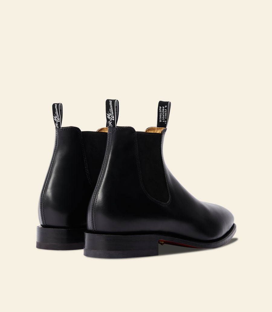 bottes signature craftsman – cuir de veau noir